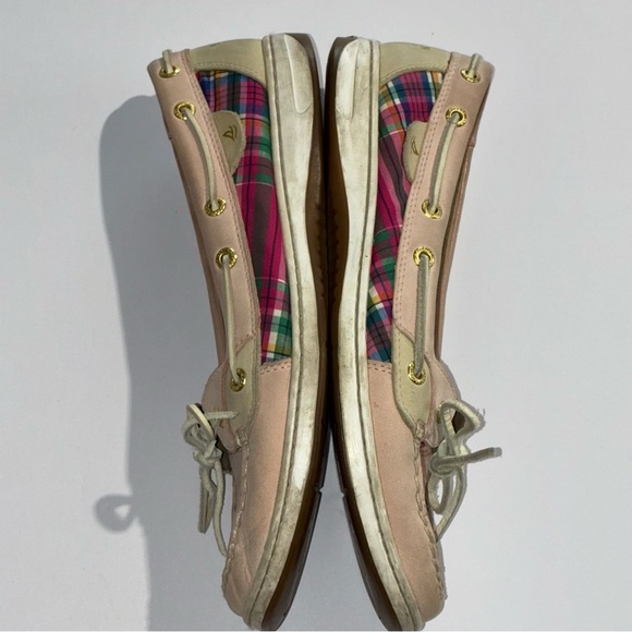 Sperry Topsider Angelfish Loafers Pink Plaid Women’s Size 10 - Picture 5 of 11
